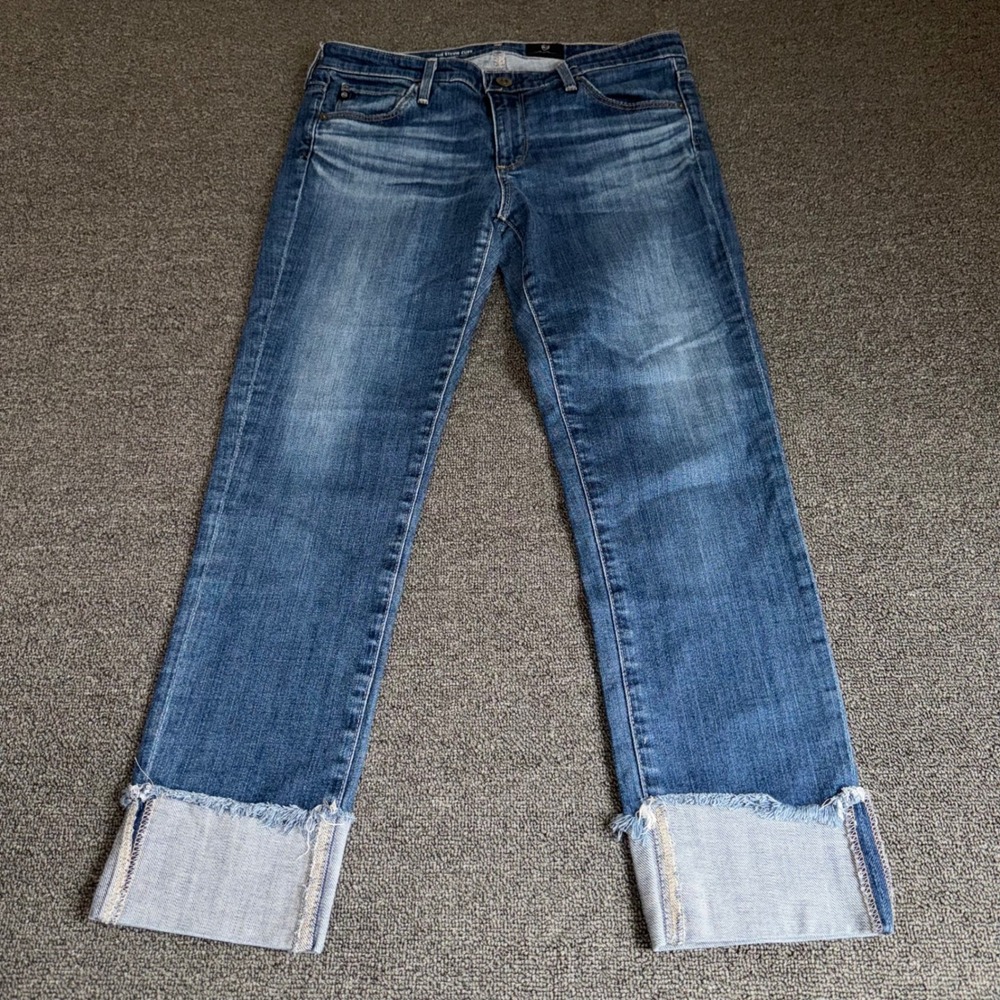 Ag Adriano Goldschmmied Women's Straight Leg Jeans in Medium Blue Wash